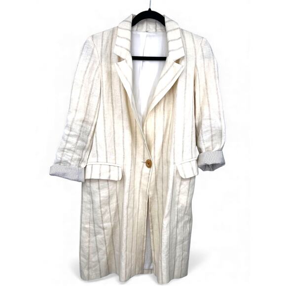 NWT FRAY I.D | M | Oversized Blazer Women Jacket Dress One Buttron Natural - Picture 3 of 7